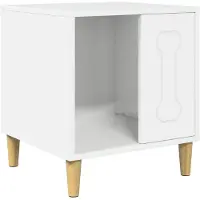 vidaXL Niche pour chien Blanc brillant 44 x 42 x 49 cm Bois composite