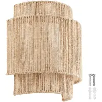TecTake Lampe murale Lignea Lux - 40W - 12 x 23 x 25,5 cm - E14 - Lampe murale pour le salon, la chambre à coucher, la salle à manger - Lampe en toile de jute de style boho - Eclairage d'escalier -