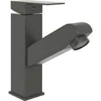 vidaXL Mélangeur lavabo avec douchette extractible Gris 157x172 mm