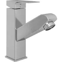 vidaXL Mélangeur lavabo avec douchette extractible Argenté 157x172 mm