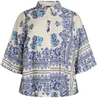 Zizzi Chemisier 'Mestea' bleu / bleu marine / bleu ciel / blanc cassé