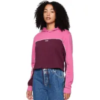 FILA Femmes, Pull-over, Bluza damska Fila Laagna różowo-bordowa FAW0907 43200 L, Rouge, Pink, (L)
