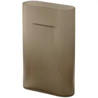 Muuto Ridge Vase Taupe Frosted Glass | H: 35 cm