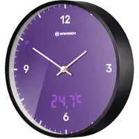 Bresser MyTime LEDsec Horloge murale 24 cm avec affichage de la température
