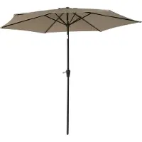 Happy Garden Parasol Droit Hapuna Rond 2,70m De Diamètre Taupe