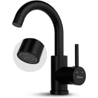 Mirlux Basin Tap Black 24.5 × 17 × 5 cm - Mitigeur salle de bain pour eau froide et chaude