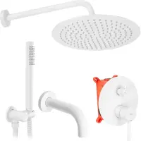 REA Colonne De Douche-baignoire Encastrée Lungo White Matt + Box