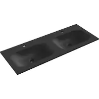 Mexen Vela lavabo double encastré dans le plan de travail 121 x 46,5 cm, noir mat - 25231271D