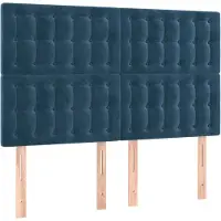 vidaXL Têtes de lit 4 pcs. Bleu foncé 72x5x78/88 cm velours