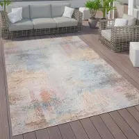Paco Home Tapis d'intérieur et d'extérieur Tapis de terrasse Tapis de cuisine Vintage Pastel Motifs abstraits Dimensions 140 x 200 cm