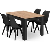 Leobert Ensemble Repas - - Mark - Noir - 120 X 80 Cm - 5 Pièces