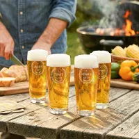 Yoursurprise Verres à bière miniatures gravés - 4 pièces