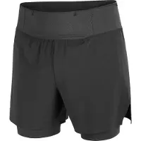 Salomon - Short respirant à séchage rapide - Sense Aero 2In1 Trail 5" M Deep Black pour Homme - Taille L - Noir
