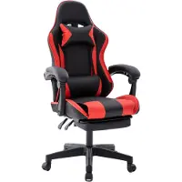 Delman Chaise de bureau gaming fauteuil ergonomique pour gamer avec repose-pieds et appuie-tête 0060RD