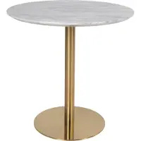 House Nordic Elégante Table de salle à manger Bolzano - Blanc et Marbre - Ø90x75cm