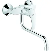 GROHE MITIGEUR POUR EVIER DE CUISINE BEC S MONTAGE MURAL GAMME EUROSMART CHROME GROHE FRIEDRICH