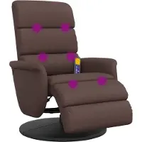 vidaXL Fauteuil de massage avec repose-pieds Marron Similicuir
