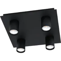 Eglo Spot en saillie noir Valcasotto 4 lumières
