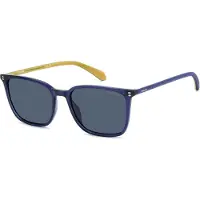 Polaroid Lunettes de soleil PLD 4207/S/X, couleur bleu/bleu, polarisées, verres de 55 mm, largeur de 17 mm, branche de 145 mm. Lunettes de soleil pour hommes