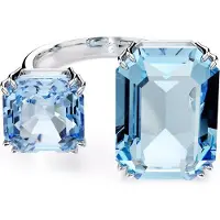 Swarovski Millenia Bague ouverte taille octogonale bleue, (58)