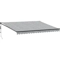 vidaXL Auvent rétractable Anthracite et Blanc 4,5x3 m Tissu & Aluminium