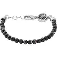 Diesel Bracelet 'Beaded Studs' noir / argent