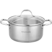 Big Buy Cooking AM3549 Marmite à soupe 24 cm avec couvercle - Acier inoxydable - Toutes sources de chaleur y compris induction