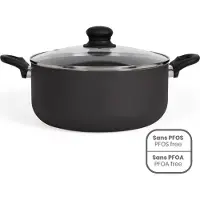 Livoo Faitout aluminium 28cm avec couvercle - - MEP151N -