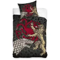 Tinisu Carbotex Coton 140x200 Game of Thrones rouge graphite C24