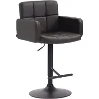 CLP Tabouret de bar Los Angeles, réglable en hauteur et pivotant, structure marron, couleur noire