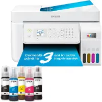 Epson Imprimante multifonctionnelle à jet d'encre couleur CISS EcoTank L5316, format A4, 10 ppm, USB, Réseau, Sans fil, Blanc