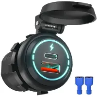 INF Chargeur de voiture 12V/24V QC3.0 avec housse de protection Le noir