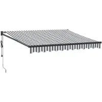 vidaXL Marquise rétractable Anthracite et Blanc 3x2,5 m Tissu & Aluminium