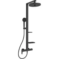 Ideal standard Système de douche Alu+ : Mitigeur de douche Ceraflow 2 étagères, douchette à main 2F, douche de