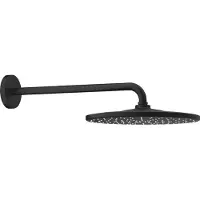 GROHE Rainshower Mono 310 ensemble de douche de tête – douche de tête Ø 31 cm – bras mural courbé – sans douchette – noir mat 22121kf0