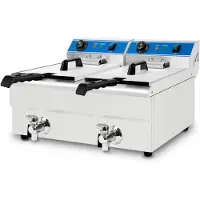 VERTES Friteuse en acier inoxydable, capacité 2 x 13 litres, 50-200°C, 6000W, 230V, principe de zone froide