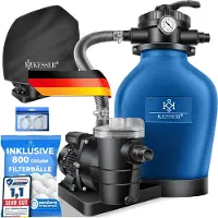 Kesser Système de filtration sur sable avec pompe et 800 g de billes filtrantes, système de filtration pour piscines d'un débit de 10 m³/h