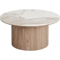 Ebuy24 Isa table basse Ø80 cm céramique blanche.