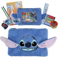 Sarcia.eu Set de fournitures scolaires DISNEY Stitch, trousse d'écolier en fourrure + fournitures scolaires, papeterie