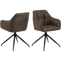 Ebuy24 Chaise pivotante Birgen - brun clair