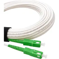 Elfcam - Câble fibre optique SC-APC à SC-APC - 7 m (blanc), Câble patch fibre optique renforcé, Simplex monomode 9/125 µm, Blindé, Faible atténuation, Compatible avec Livebox, Freebox, SFR, Bouygues