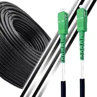 Elfcam - Câble à fibre optique SC-APC vers SC-APC de 50 m - Câble de raccordement haute performance, monomode 9/125 µm, pour usage extérieur, compatible avec Livebox, SFR Box, Bbox