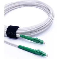 Elfcam - Câble fibre optique LC/APC vers LC/APC - 30 m (blanc), câble de raccordement simplex monomode 9/125 µm LSZH
