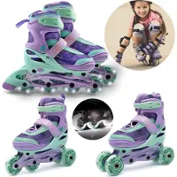 Sarcia.eu DISNEY Ice Kingdom Soft Boot 3in1 skates for kids, adjustable, LED - classic, training, roller skates 34-37 EU