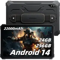 Blackview Tablette Active 8 Pro, 10,36 pouces, Android 14, FHD+IPS, 60Hz, 24 Go de RAM (8 Go + 16 Go extensibles), 1200×2000, 256 Go de ROM, 22000mAh, NFC/RGB, SIM, Noir