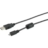 Equip Kabel USB-A2.0->Micro-B Ferrit St/St 1.80m schwarz Polybeutel