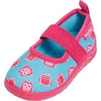 Playshoes Pantoufle 'Eulen' turquoise / rose