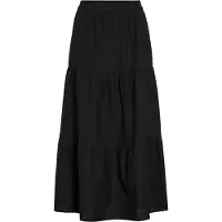 Vila Prisilla Ankle High Waist Midi Skirt Noir 40 Femme