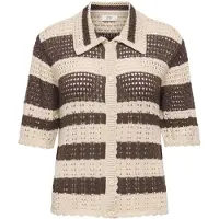 ONLY Cardigan 'JDYRobin' crème / brun foncé