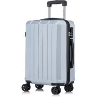 YONSLY Valise à roulettes Valise de voyage Valise à roulettes Bagage à main, avec 4 roulettes 360°, valise rigide, serrure à combinaison, poignée souple en caoutchouc (M, argent)